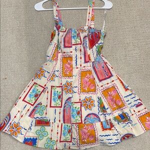 Avec Les Filles Colorful Floral Dress NWOT